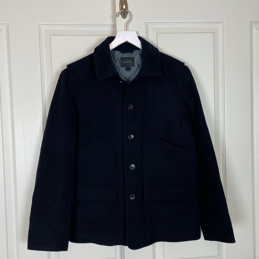 Crewcuts Navy Wool-Blend Pea Coat